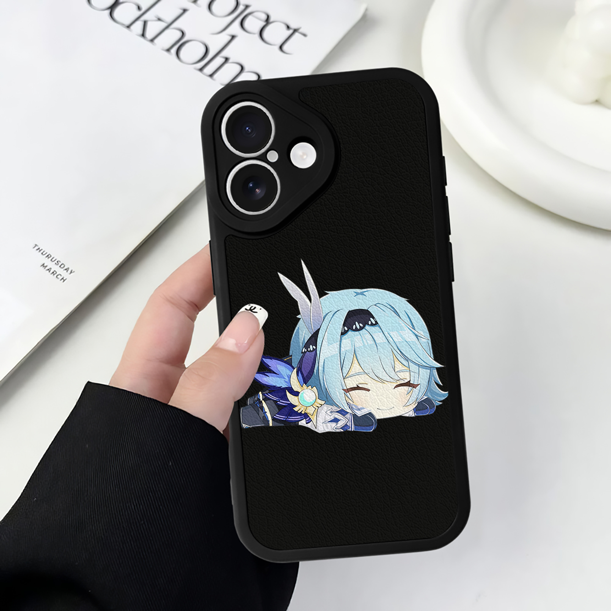 げんし神 优菈 ゆうら genshin Yūra 【iPhone 16シリーズ対応】シリコンスマホケース（レザー調） 材質：シリコン